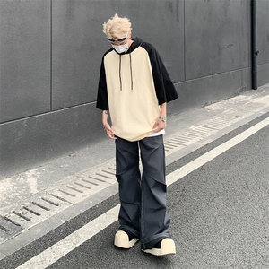 五分袖夏季新款短袖t恤男潮流ins百搭青少年宽松半袖男衫F257/P36图片
