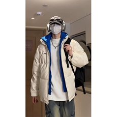 冬季皮棉衣男加厚连帽假两件男士棉服潮棉袄青年A266-P02-P85，男装棉衣，电商A266