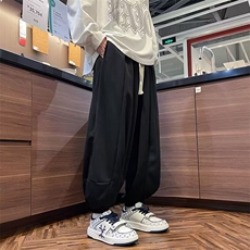 日系冰丝直筒常规休闲裤男街头宽松bf风加绒加厚运动裤子KA769，男装休闲裤，星座1116A-1（原606A）