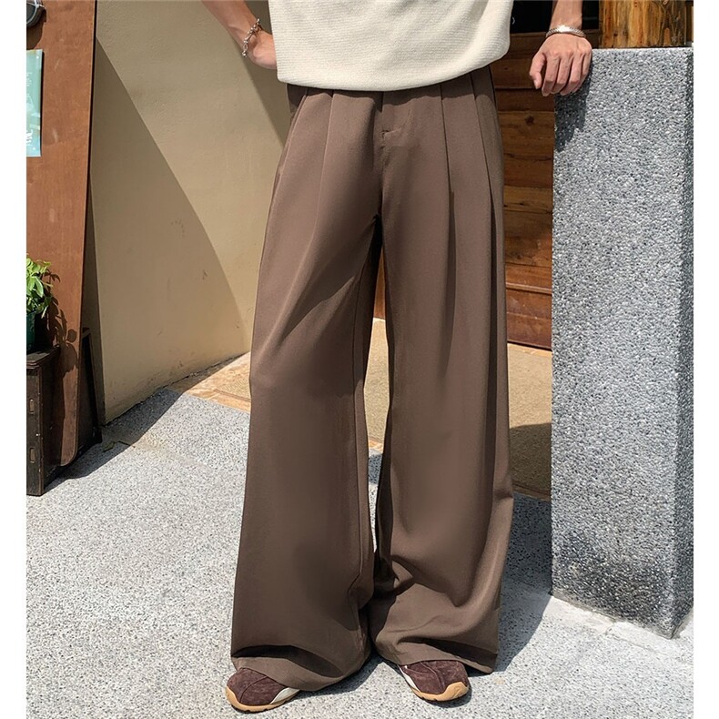 秋季基础款西裤男cleanfit直筒宽松西装裤子高街潮牌阔腿休闲长裤,男装西服套装,星座506A