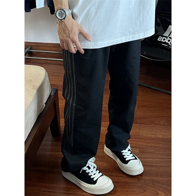 有货黑色三条杠速干工装裤男款夏季美式条纹运动裤子B842HH-P50,男装休闲裤,星座1007（原301D）