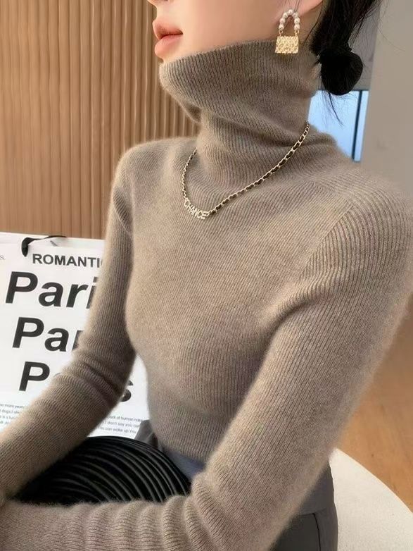 一线成衣~无缝高领羊绒衫女秋冬打底衫修身显瘦高领针织衫毛衣,针织衫/毛衣,众美斯特
