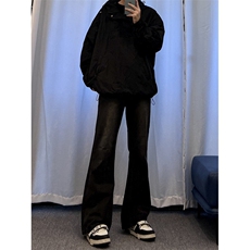 美式hiphop牛仔裤修身直筒微喇叭裤加绒-P65，男装牛仔裤，星座310A-4