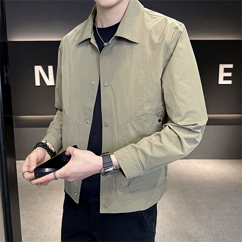 2025春季数据立领男士外套工装青年夹克百搭时尚潮流上衣，男装夹克，电商A225