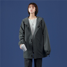 JK3010/P55春装现货中性风宽松连帽学生夹克男女纯色大码外套控78，男装夹克，电商A141