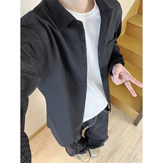 CS043-P35后外工字摺男女通勤百搭秋季长袖衬衣，男装衬衫，电商A178