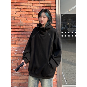 秋季新款港风美式潮流拉链设计套头连帽卫衣 XZ213-W2205-P70控88图片