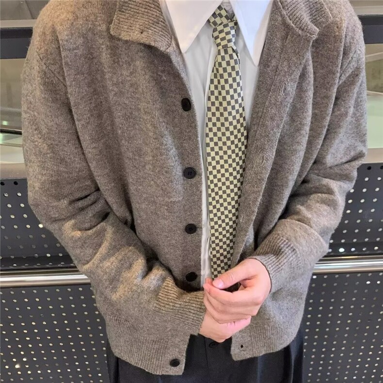 百搭潮流文艺高质量雪花绒原版做工开衫毛衣流行原宿新款慵懒简约，男装针织衫/毛衣，星座506A