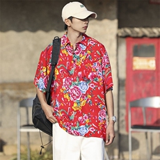 P01中性男女休闲大码花衣服polo衫宽松透气东北大花风团队服，男装Polo衫，星座115A(原星座507）