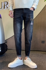 牛仔裤加厚刺绣男长裤修身小脚微弹休闲牛仔裤社会小伙508K102P58，男装牛仔裤，星座901