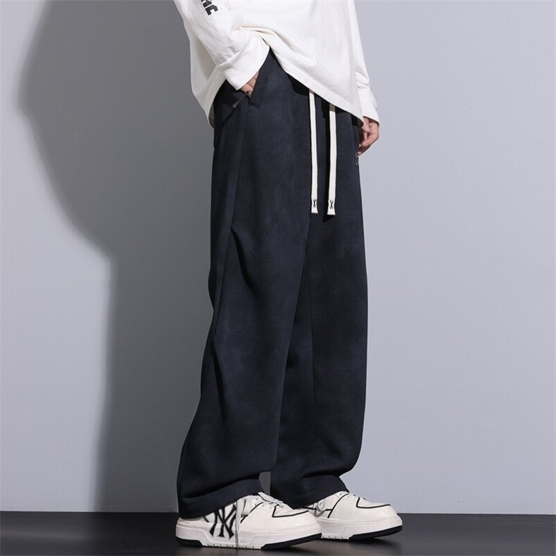 春季新款潮流美式高街垂感设计宽松格子直筒长裤A436-837-P35,男装休闲裤,电商A436