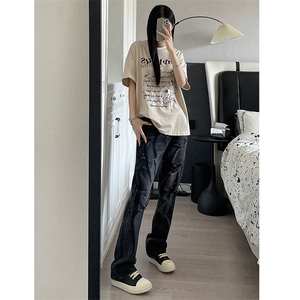B221 美式ins高街小众个性男女破洞牛仔裤 LK23001-P65 控88图片