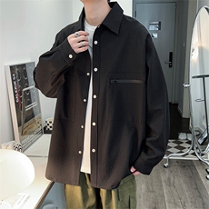 M-6XL大码秋季新款oversize长袖衬衫户外港风宽松外套C23620-P60，男装衬衫，星座109-1