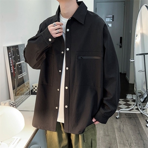 M-6XL大码秋季新款oversize长袖衬衫户外港风宽松外套C23620-P60图片