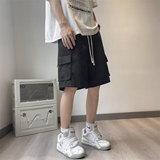 短裤男士夏季新款潮牌宽松直筒设计感休闲裤五分中裤子DK0061-P37，男装休闲裤，星座308B-1