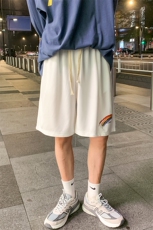 冰丝运动短裤男潮牌夏季彩虹印花薄款直筒裤子男韩版潮流宽松休闲，男装休闲裤，电商A040A
