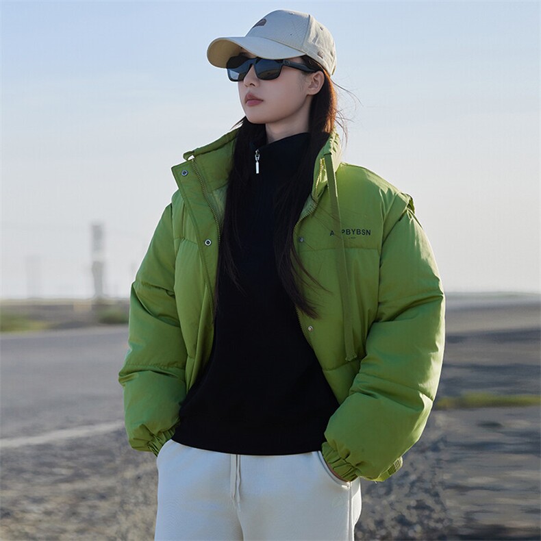 CC068-P90肩袖可拆可变领棉外套抽绳设计保暖防风棉衣纯色时尚,男装棉衣,星座911-3