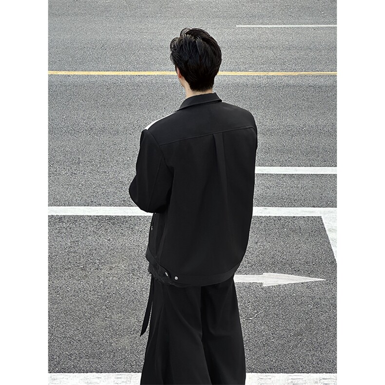 B221美式ins高街暗黑pu皮拼接夹克外套SY2313-P95控128,男装夹克,电商B221