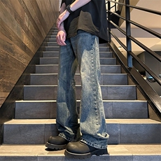 2026春季新款外景大码美式微喇水洗牛仔裤M-5XGK24327-特P35，男装牛仔裤，电商A022