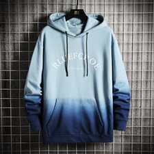 渐变色潮流宽松连帽卫衣韩版百搭休闲上衣秋季外套DF73T，男装卫衣，电商A102