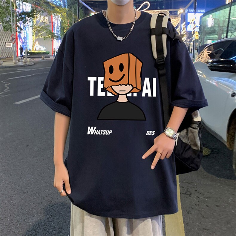 T769大码宽松纯棉运动圆领体恤衫oversize短袖T恤男重磅T,男装T恤,星座304A-1