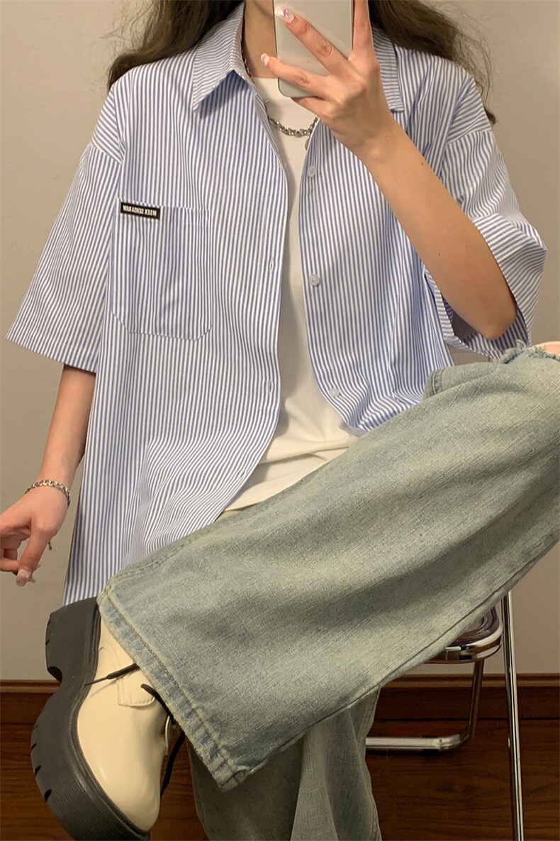 中性夏装2026新款短袖衬衫夏季薄半袖衬衣男女装半袖外套HK14-P43,男装T恤,电商A233-1
