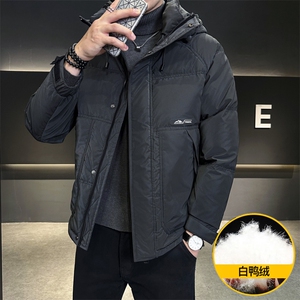 M736-P160  标50%白鸭绒2025新款羽绒服男冬季连帽潮流百搭青年图片