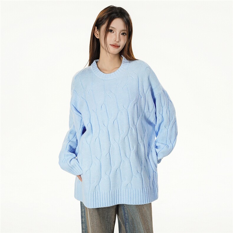 特批光板得物\唯品\抖音二开高品质绵羊绒花纹圆领毛衣M503P50,男装针织衫/毛衣,电商A247B