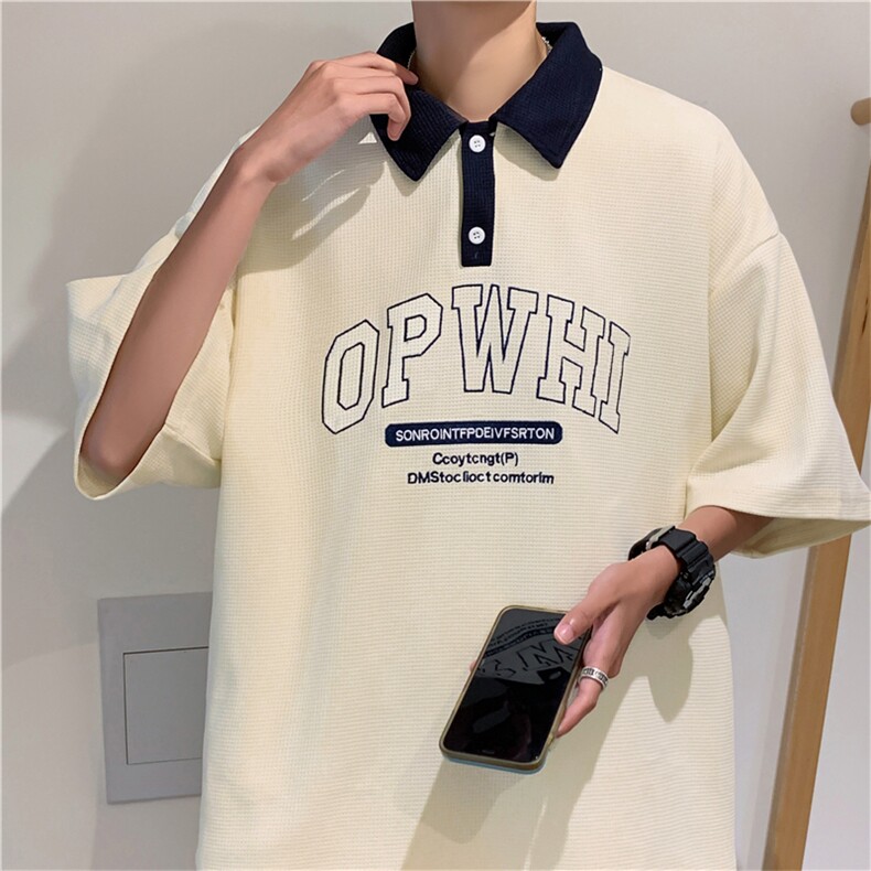 短袖polo衫男2024夏季新款潮牌半袖T恤ins潮流百搭上衣PL0554-P32,男装Polo衫,星座308B-1