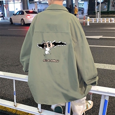 春季长袖衬衫男宽松港风衬衣男外套男CSCS289-P35，男装衬衫，电商B371