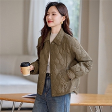 现货!2025年冬季时尚夹棉加厚翻领宽松女外套，女装棉衣/棉服，依恋蒂丝