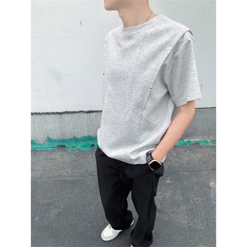 【现货自制】凉感纯色短袖T恤男夏季半拉链立领polo衫T06024P40,男装Polo衫,星座1004（原星座815-3）