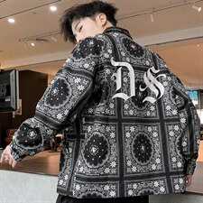 【】A003-HJ5058-P70春装新款印花翻领夹克家乐，男装夹克，电商A003