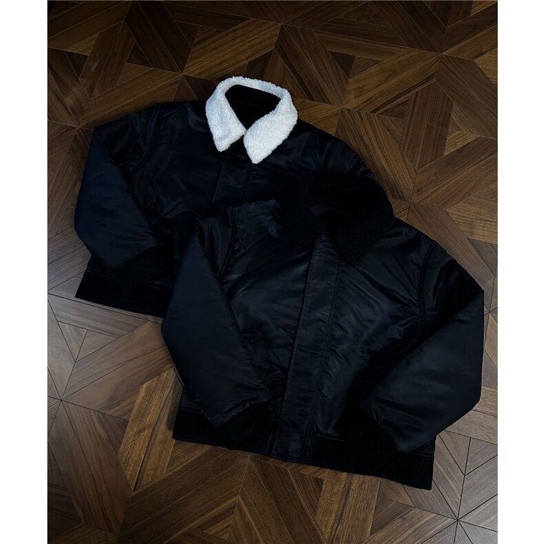网图正肩可拆卸二合一毛领棉服飞行夹克冬季外套D518特P90,男装夹克,电商A335-1（原A458）