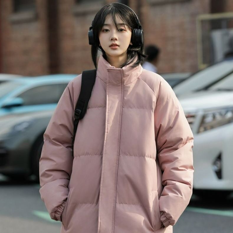 男女秋冬季青少年棉衣棉袄时尚宽松保暖立领加厚棉服外套图片