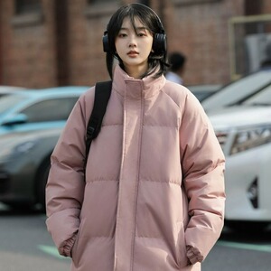 男女秋冬季青少年棉衣棉袄时尚宽松保暖立领加厚棉服外套图片