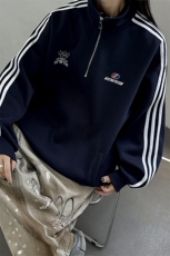 主推美式半拉链复古学院风球衣中性卫衣宽松外套男女G1092P68，女装短外套，电商A339