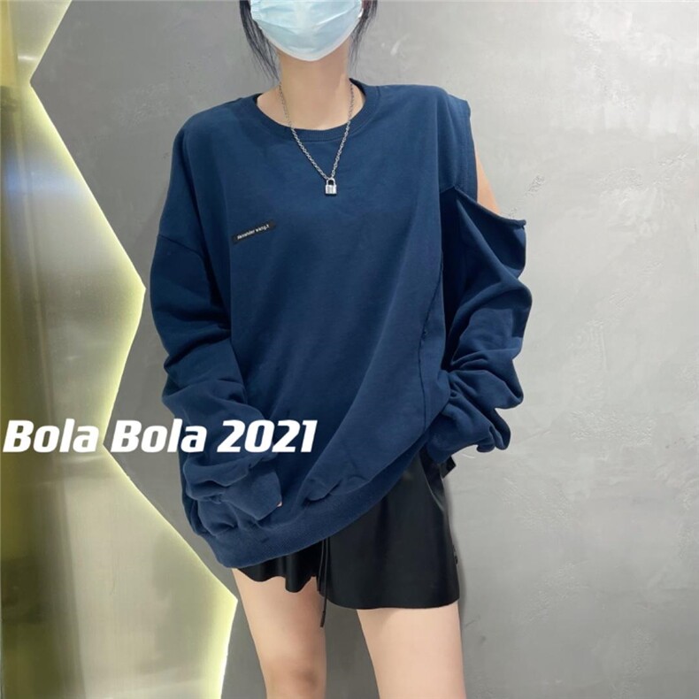 漏肩卫衣.潮，女装卫衣/绒衫，菠拉菠拉