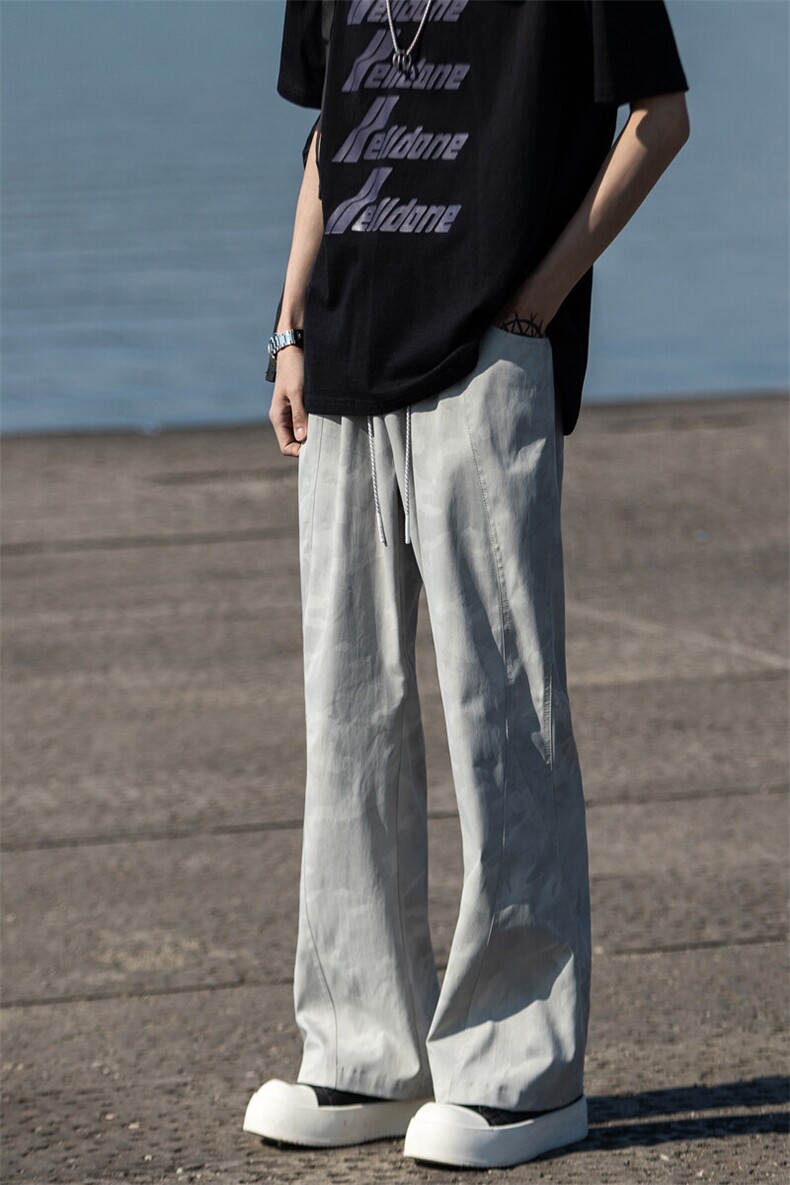 2025春夏新款潮牌百搭迷彩直筒裤喇叭休闲长裤男2531-P45控69,男装休闲裤,电商C305A