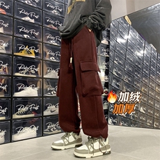 2023酒红色冬季新款一裤两穿保暖棉裤工装裤A316-1-K1202P68控85，男装棉衣，星座906（原电商a316-1）