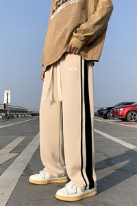 春季情侣百搭印花休闲裤男大码宽松拖地裤A161-2-K7322-P55图片