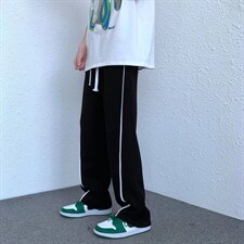 218-1-P30-KE043夏季宽松休闲侧边白色线条休闲裤，男装休闲裤，四季星座218-1