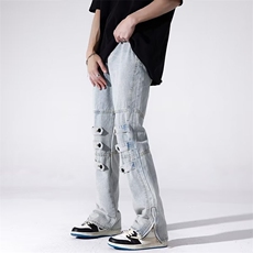 美式ins高街小众个性款拉链牛仔裤NK231-P50，男装牛仔裤，星座1109-3