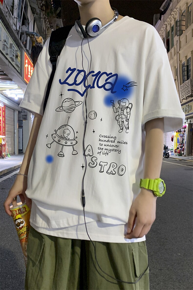 2023新款短袖200克精梳棉纯棉t恤宽松短袖A161-T05-P25,男装T恤,电商A161-2