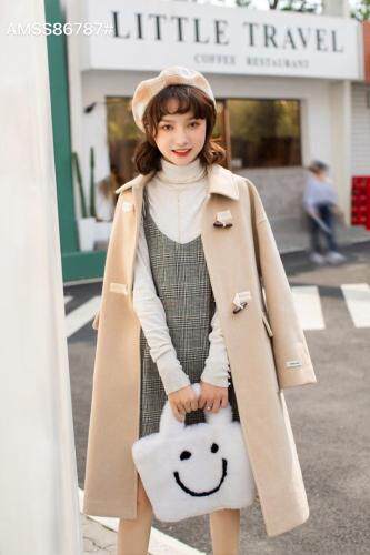 冬装呢料大衣，女装毛呢外套，AMSS 艾玛莎莎