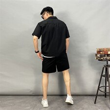 2183-p1252025夏季高档新款宽松休闲纯色短袖T恤短裤高品质套装，男装牛仔裤，星座1305