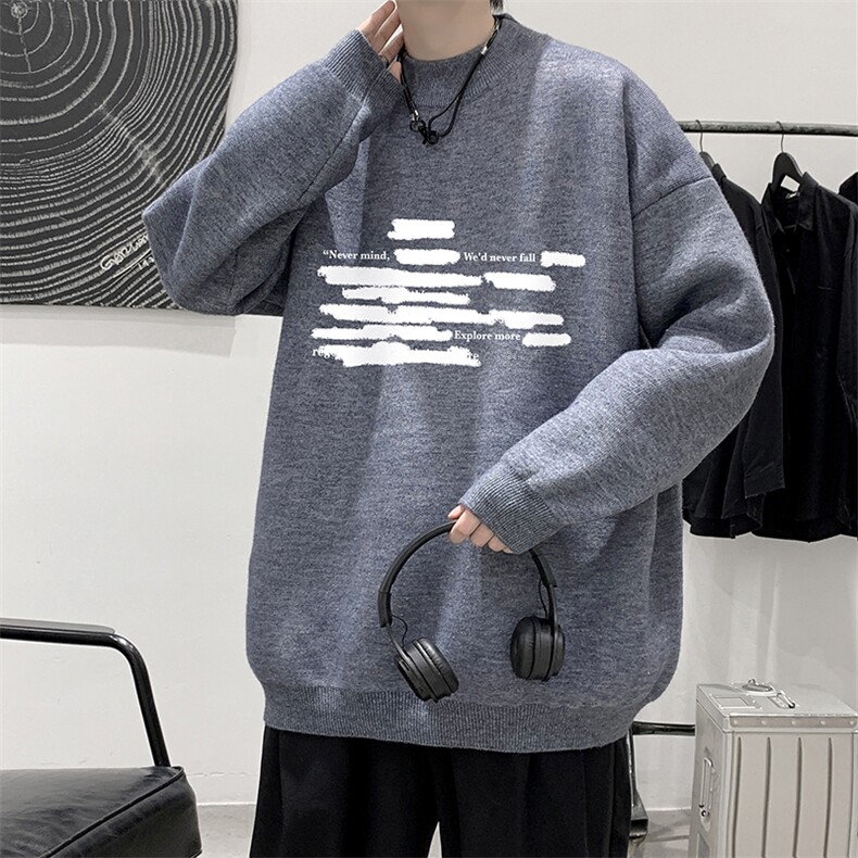 半高领毛衣男大码胖子针织衫毛线衣M18445-P45加绒款-P65,男装针织衫/毛衣,电商A040