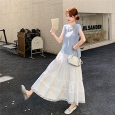 现货:夏装新款时尚百搭针织上衣半身裙两件套2C13-8852P135K208，女装套装/套裙，2C135