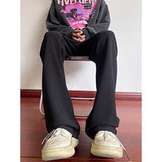 03vibe高街垂感休闲西裤ins纯色微喇裤马蹄裤子XZ211-1-K2352-P55，男装西裤，星座211-1