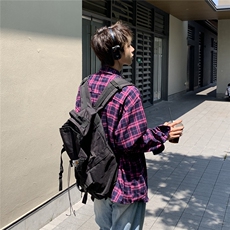 B413-1-DX877美式复古长袖格子衬衫男休闲百搭潮流宽松衬衣外套，男装衬衫，电商B413-1